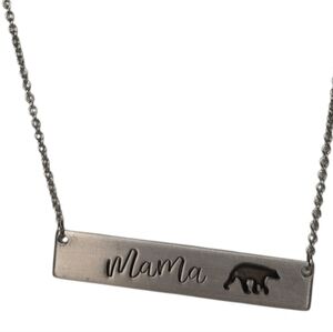 Elegant Silver Mama Bear Necklace